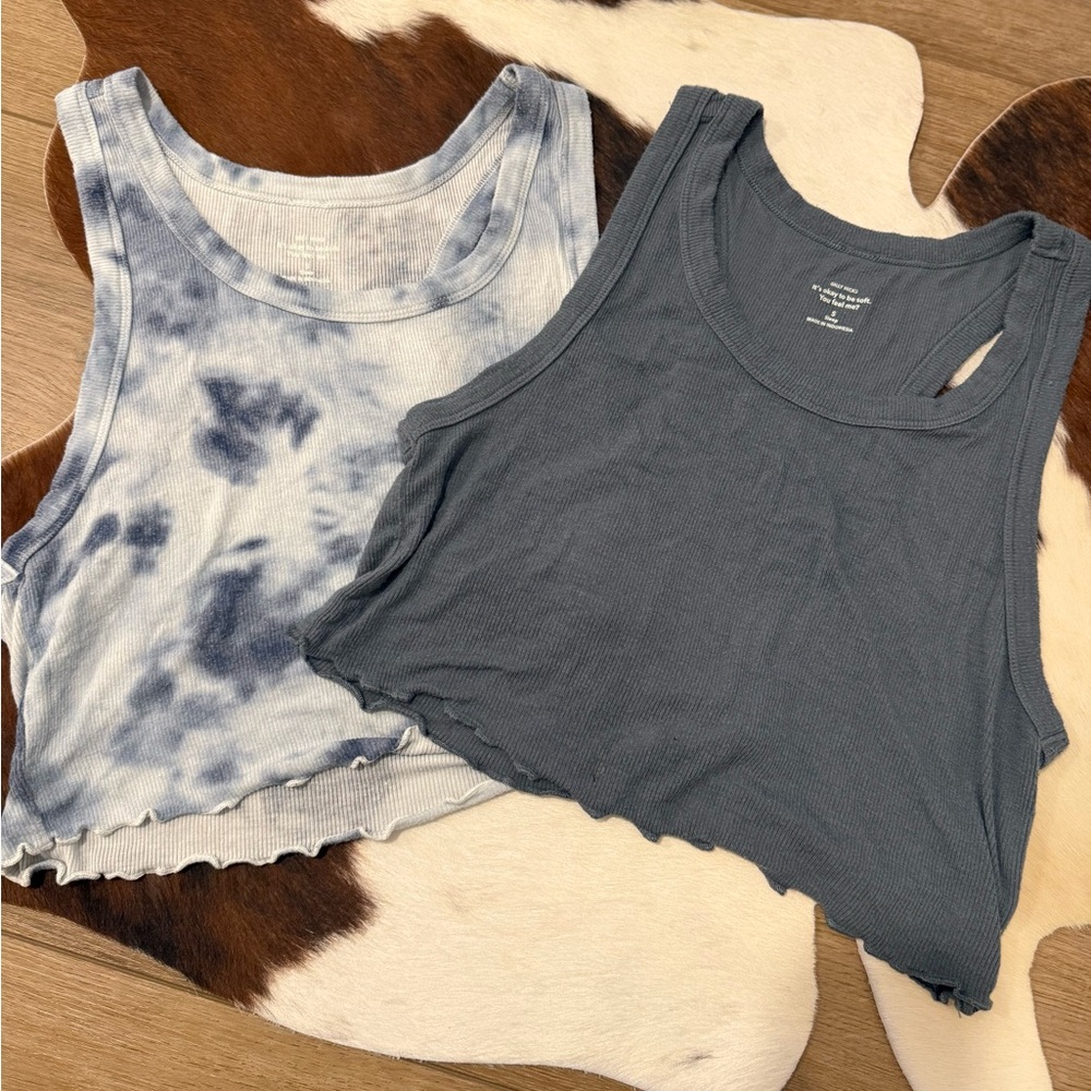2 pack Stylish Women's Tie-Dye and Solid Tank Tops